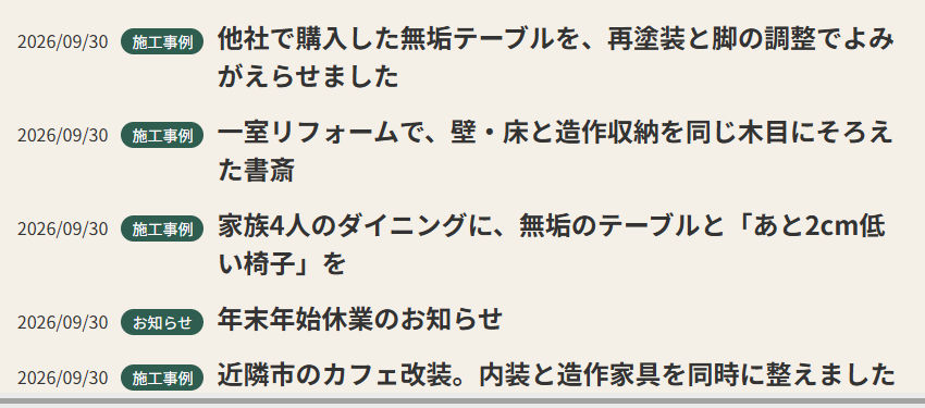 すべてを1行に並べたPC表示。PCでは問題ありません